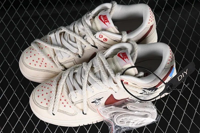 All categories Nk SB Dunk series Nk SB Dunk Low low-top sneakers Nk Dunk Low Outdoor wear high street style Sashiko embroidery Retro hemp rope deconstruction SB low-top casual sneakers DV0834-100